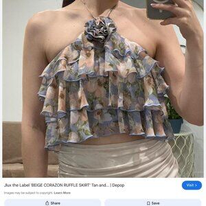 Jlux The Label Blue Floral halter top